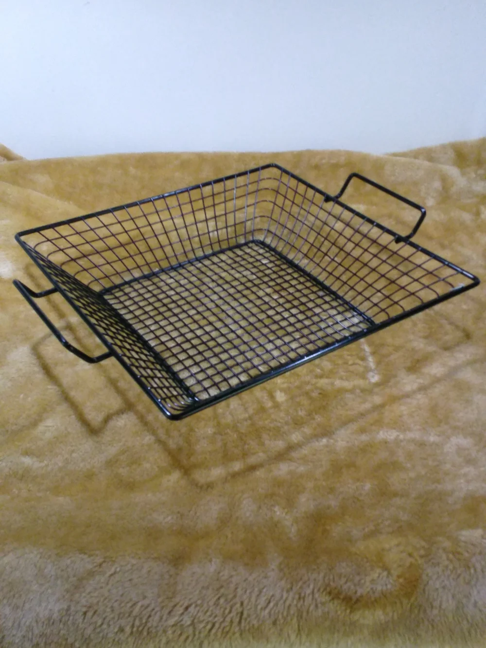 Black Square Metal Wire Storage Basket